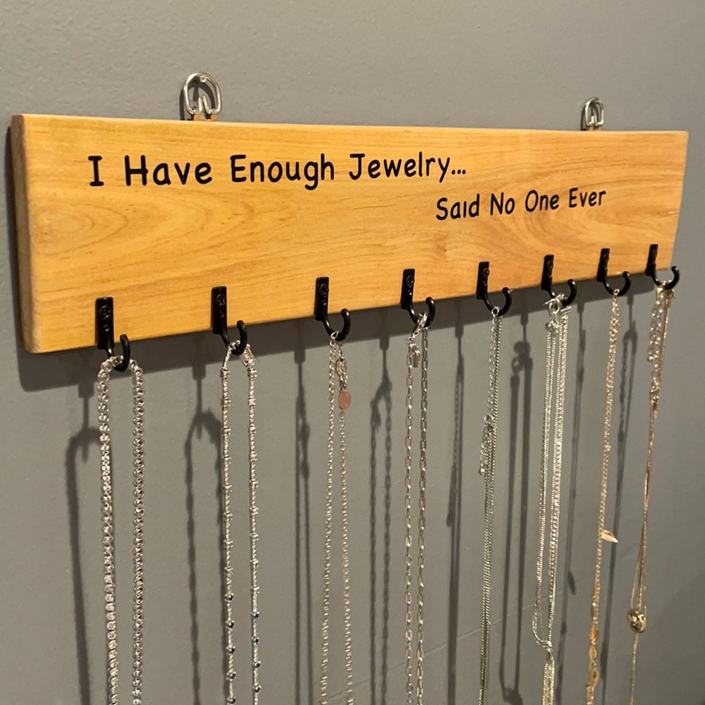 Hand Made light wood jewelry holder 8 hooks